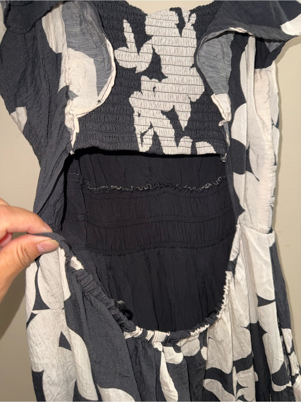 Anthropologie The Silverlake Flutter Sleeve Floral Black and White Maxi Dress - Picture 8 of 11